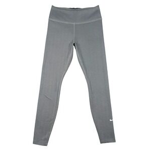 Nike Leggings Womens S Grey Therma-FIT Herringbone High Rise Tights‎ DD6596-010